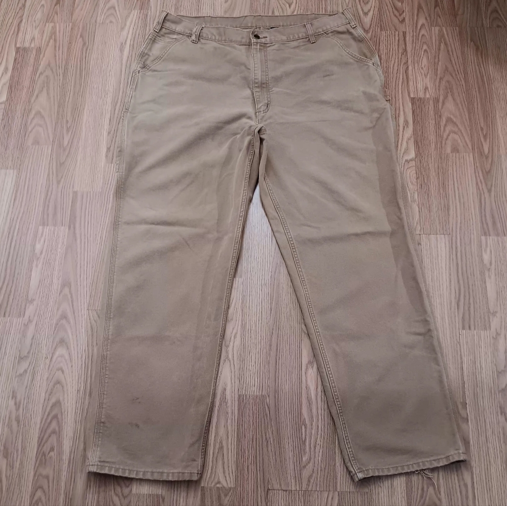 Carhartt Work Pants Mens 42x34 Brown Carpenter Utility Distressed Loose Fit